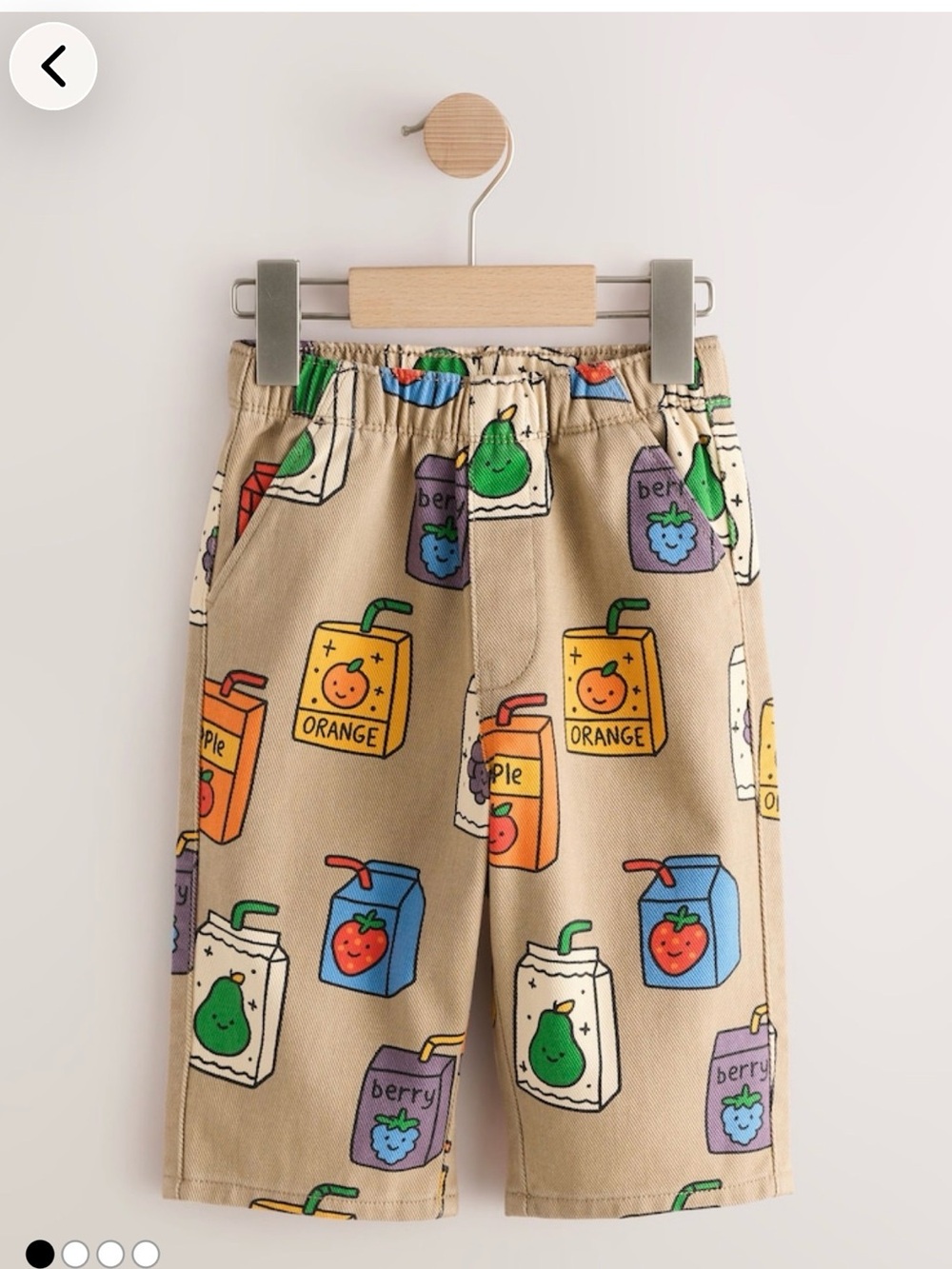 Next Kids Beige Cartoon Juice Box Wide Leg Pant